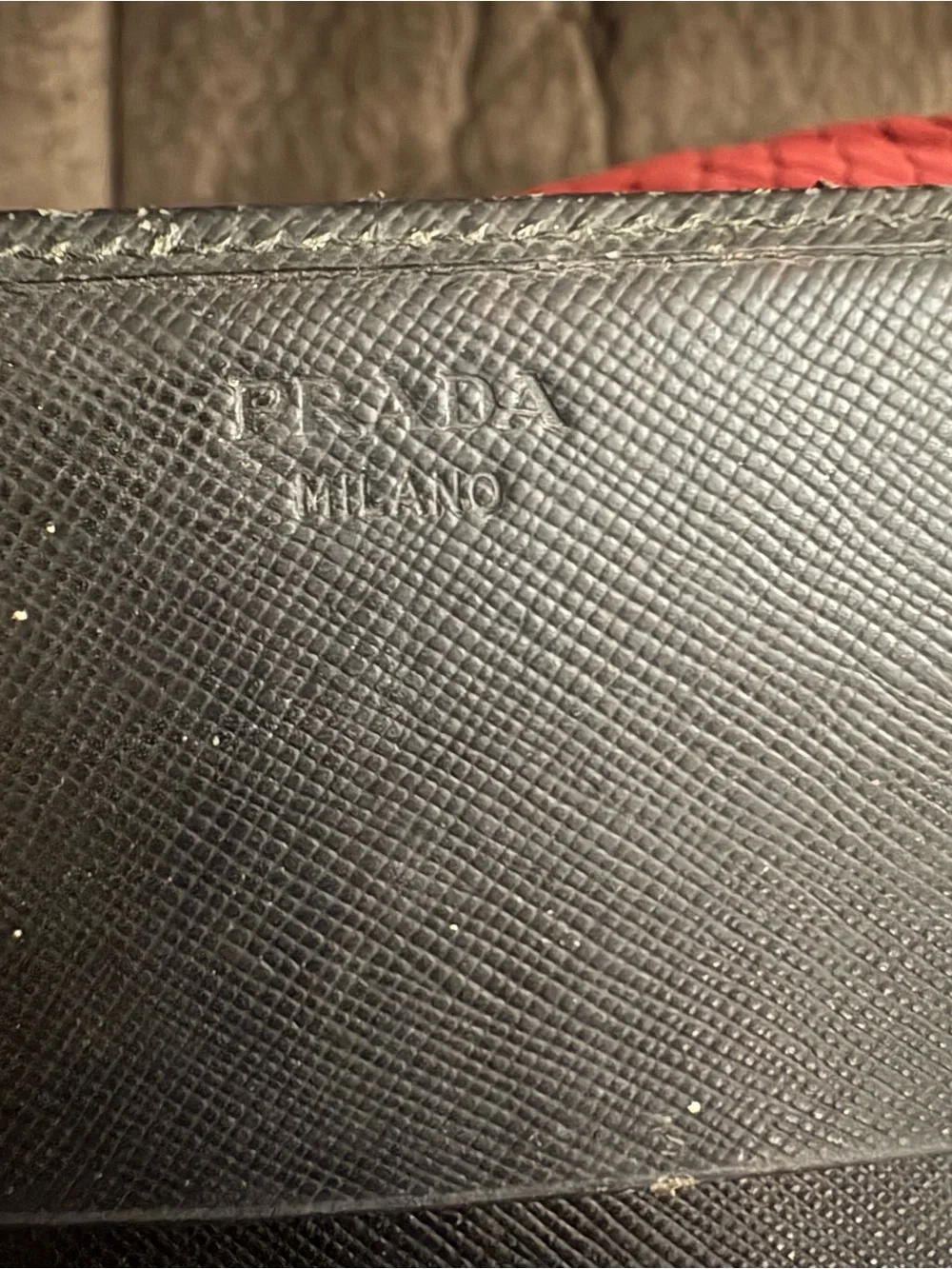 Authentic Prada Black Saffiano Leather Wallet with unbranded Silver Chain